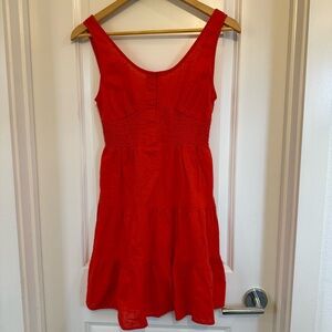 Arizona Jean Company red tiered cottagecore Dress size XS coquette Americana